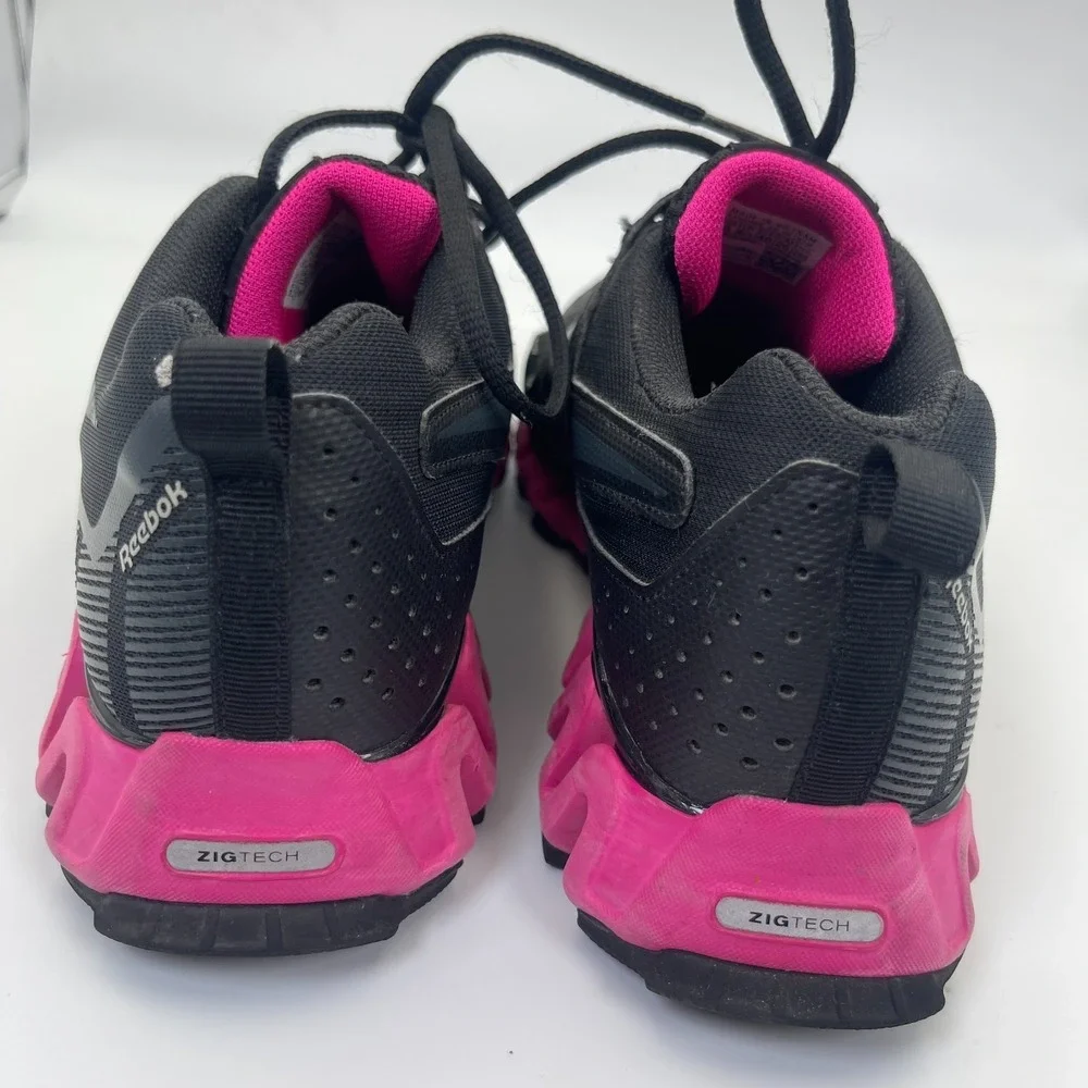 Reebok ZigWild Trail 6 Running Shoes Women's Size 9 Black Pink Zig-Zag Sole